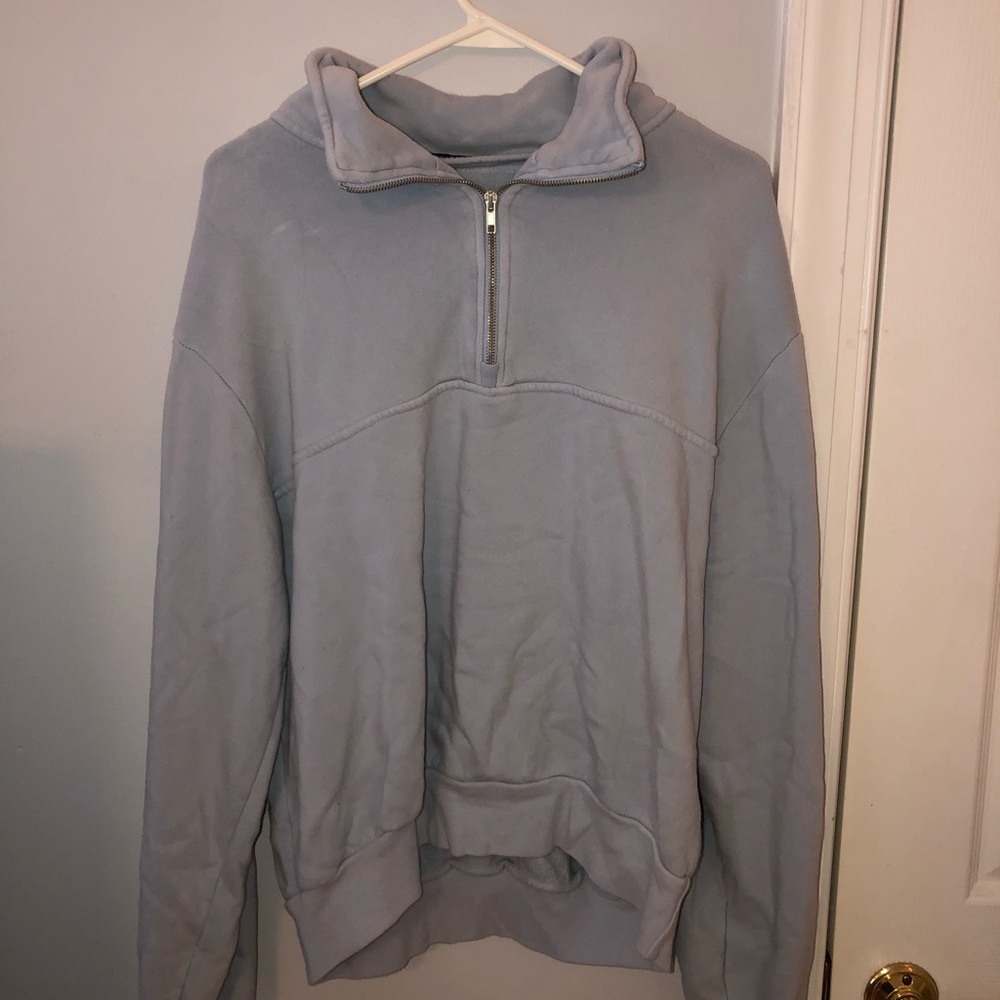 Brandy Melville light blue oversized quarter zip
